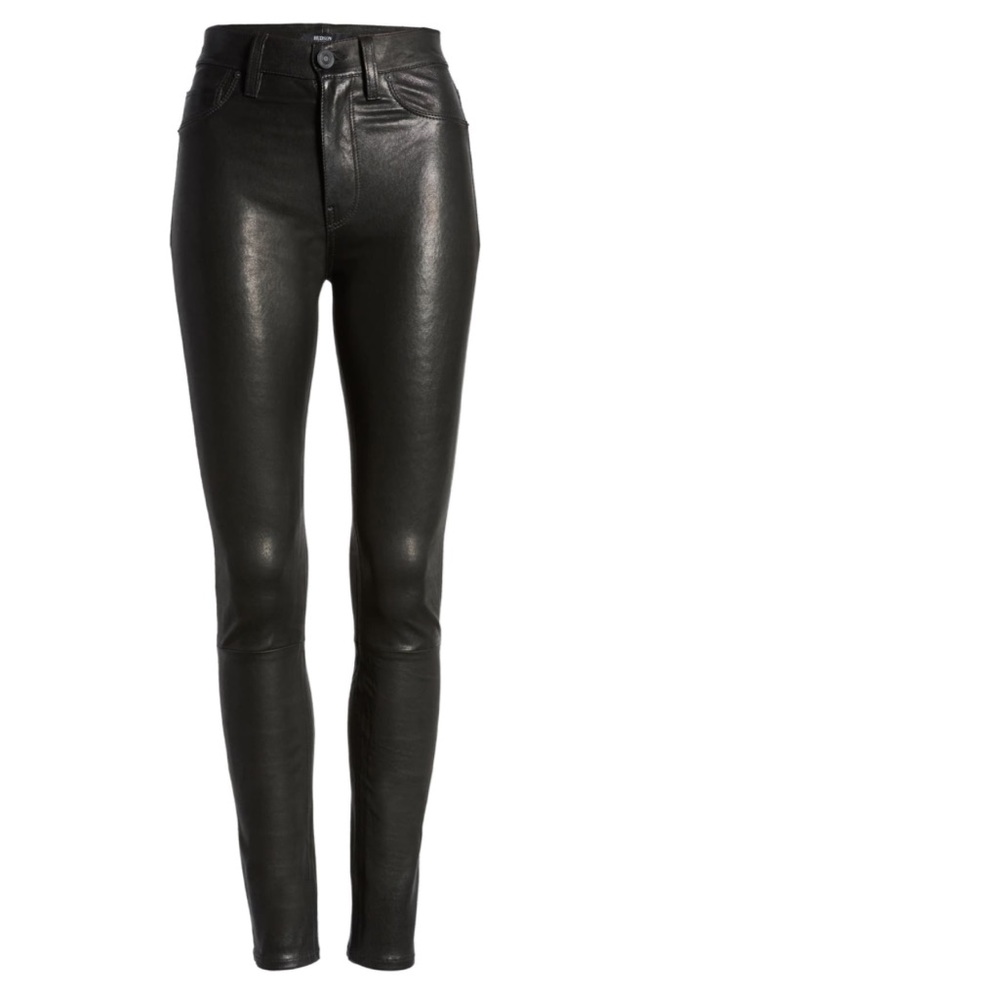 Hudson Barbara High Waisted Skinny Leather Pants
